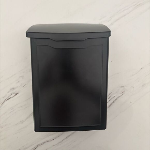 NEW Sleek Black Wall Mount Mailbox Metal Mail Holder Open Top Lid - Picture 1 of 2